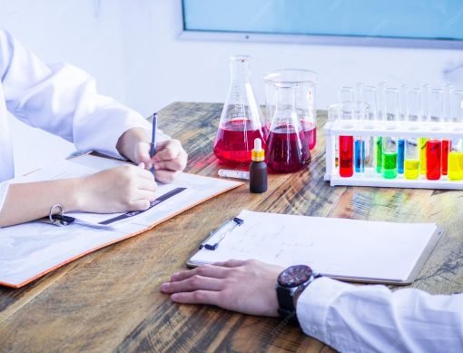 midsection-scientists-discussing-paperwork-laboratory_1048944-13149465